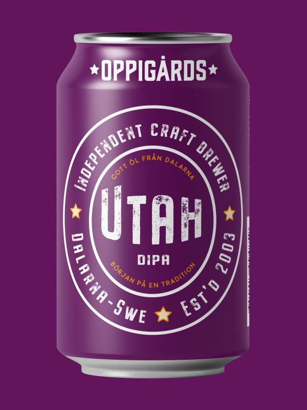 Oppigårds Utah DIPA 330ml Burk Mockup Färgbakgrund