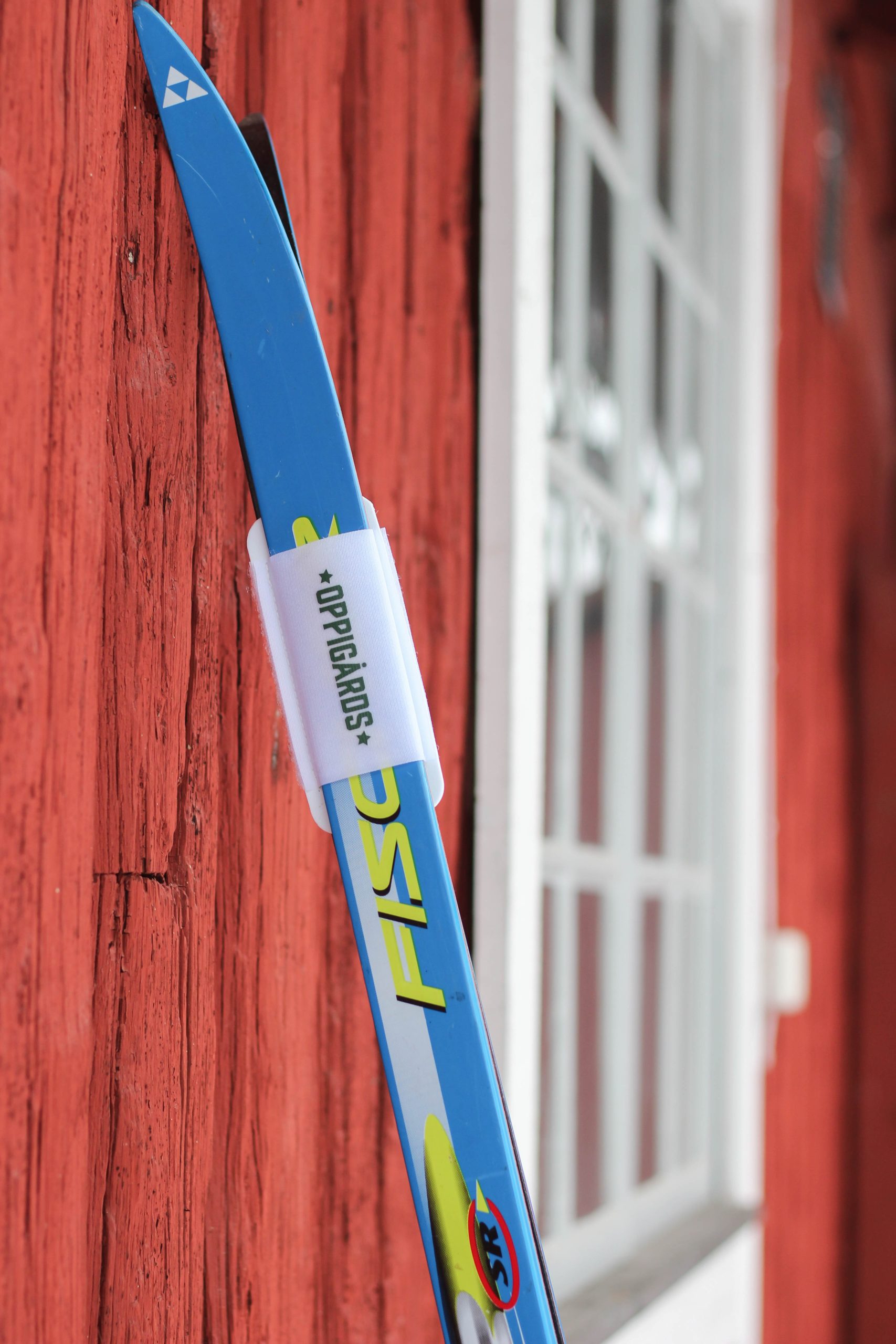 längdskidor med skidhållare på