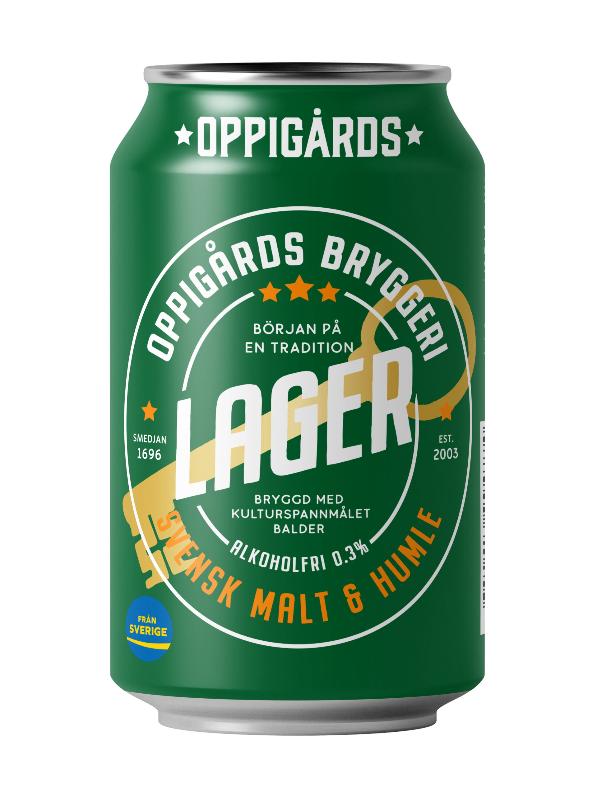 Burk med Oppigårds alkoholfria lageröl